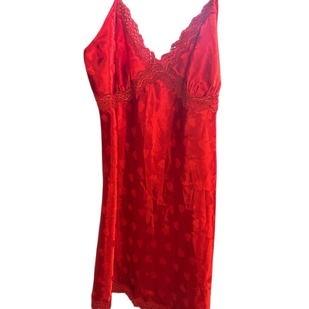 Vintage Red Lace-Trim Heart Jaclyn Smith Slip - Women Intimates